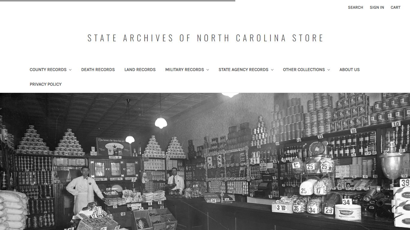 State Archives of North Carolina Store